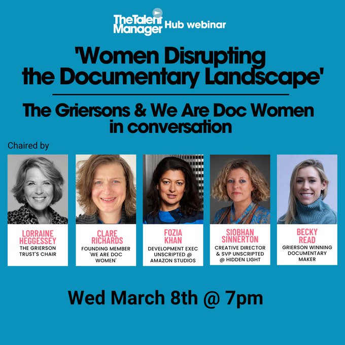 POoster for Women Disrupting the Documentary Landscape - The Griersons & We Are Doc Women in conversation